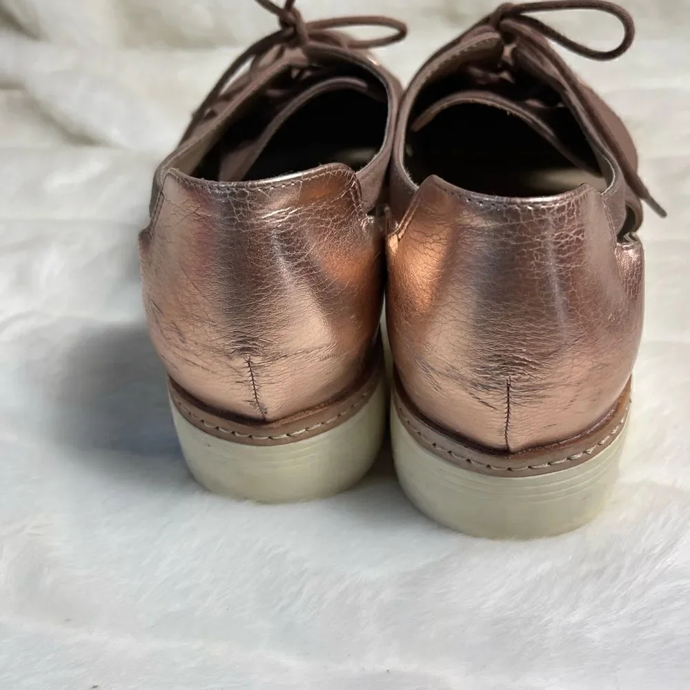 Steven by Steve Madden Pippar Rose gold Leather & PU Oxford platform shoes SZ10B